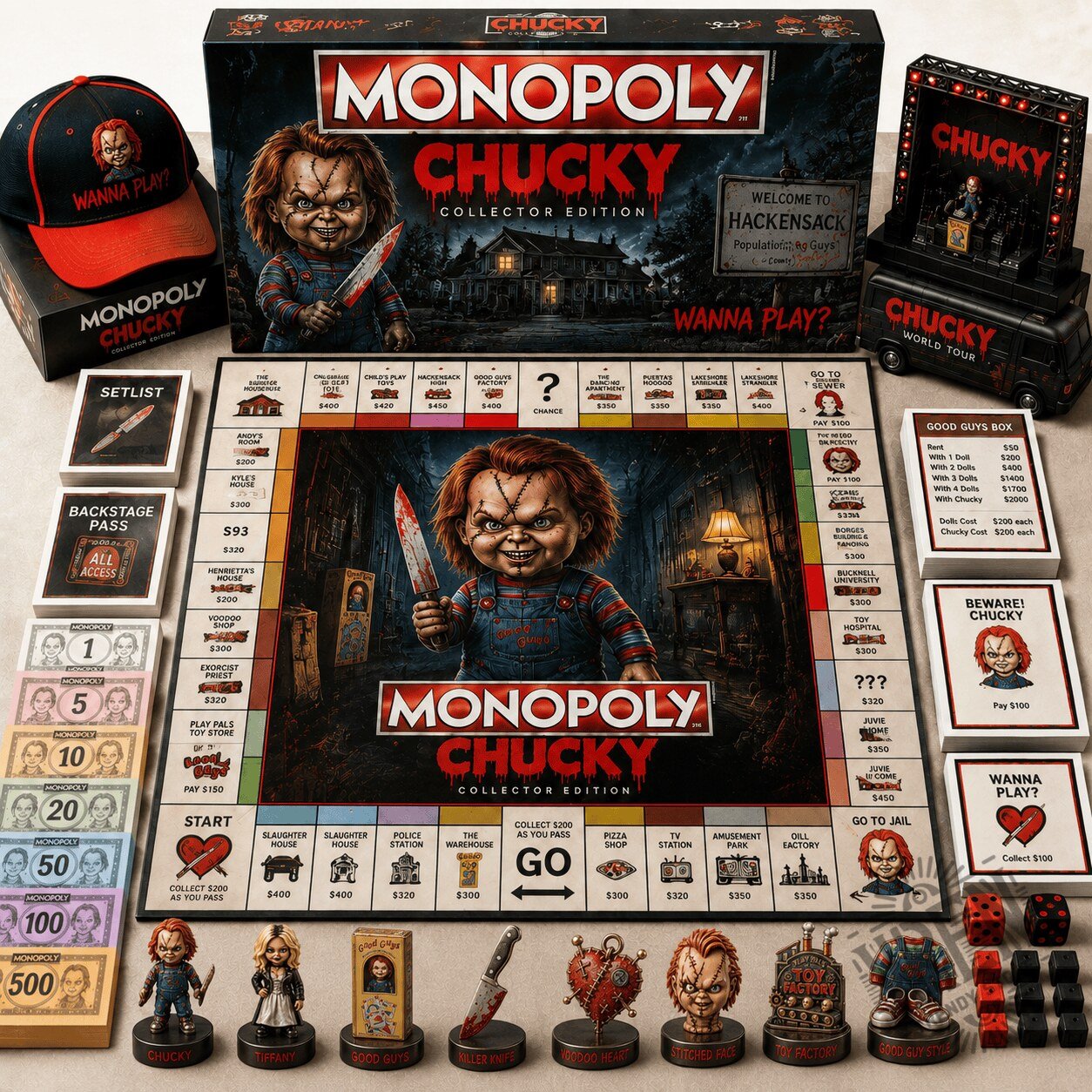 Chucky Monopoly Collector Edition Board Game Set with Exclusive Collectibles