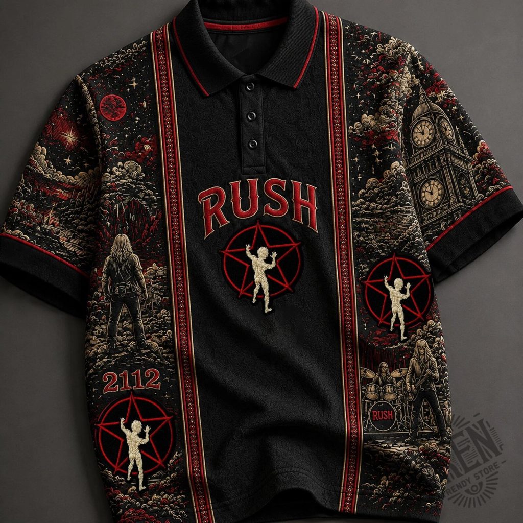 Rush 2112 Album Cover Art Polo Shirt for Men Rush 2112 Album Cover Art Polo Shirt for Men