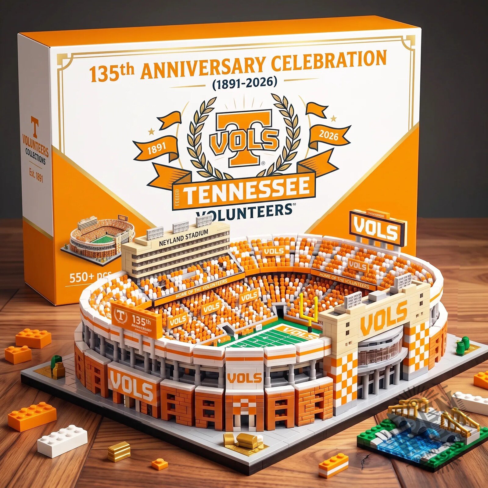 Tennessee Volunteers Neyland Stadium 135th Anniversary Building Block Set