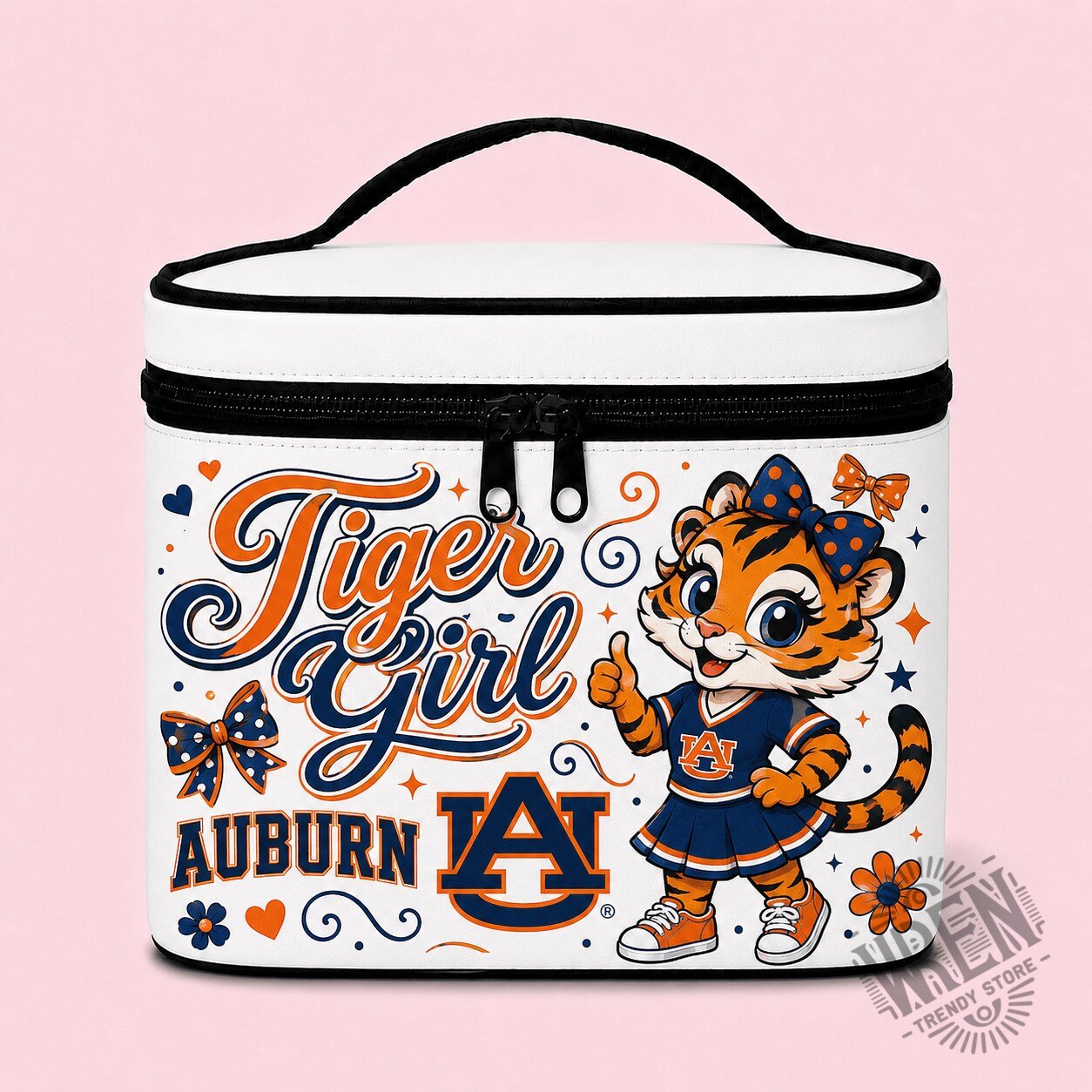 Auburn Tigers Tiger Girl Mascot Travel Cosmetic Bag