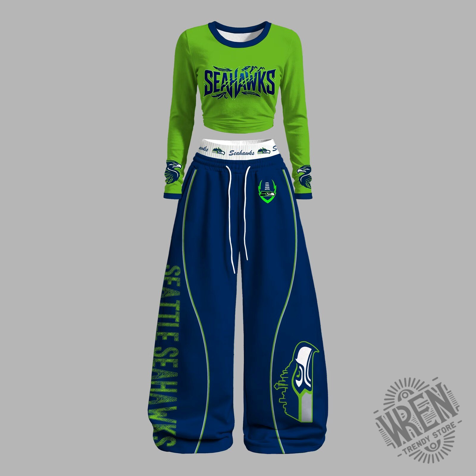 Seattle Seahawks Football Team Long Sleeve Shirt and Pants Set