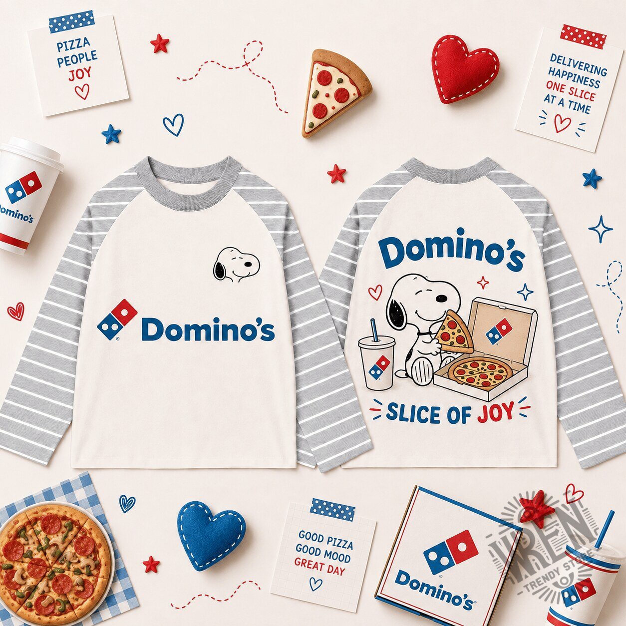 Domino's Pizza Snoopy Slice of Joy Long Sleeve Shirt for Men and Women