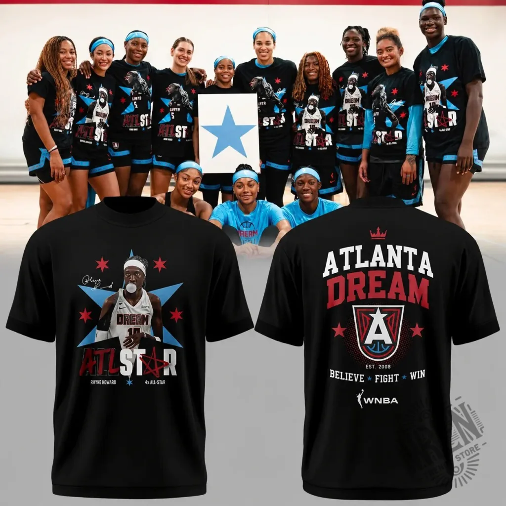 Atlanta Dream Rhyne Howard WNBA All-Star Game 2026 Black T-Shirt Atlanta Dream Rhyne Howard WNBA All-Star Game 2026 Black T-Shirt