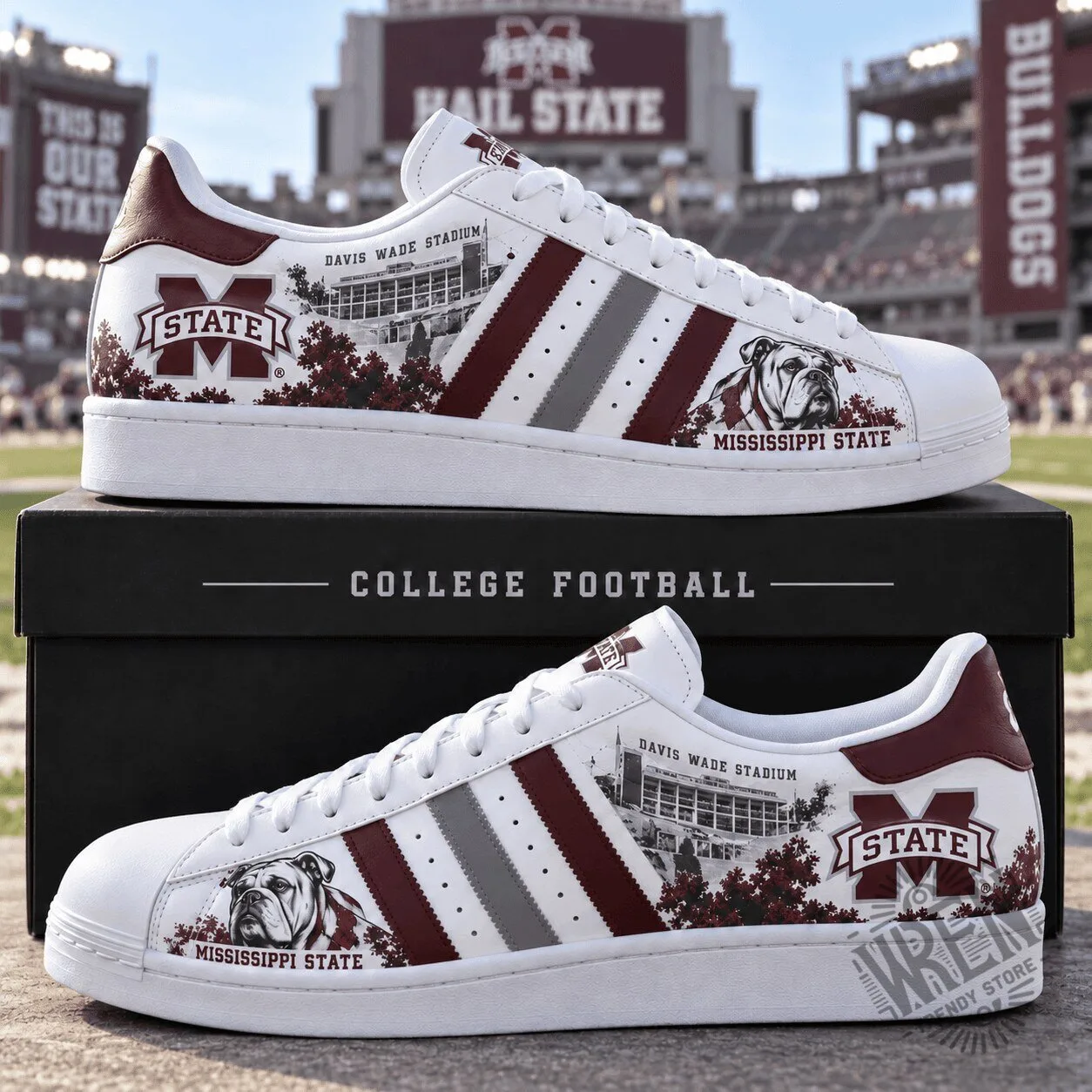 Mississippi State Bulldogs Davis Wade Stadium College Football Team Shoes