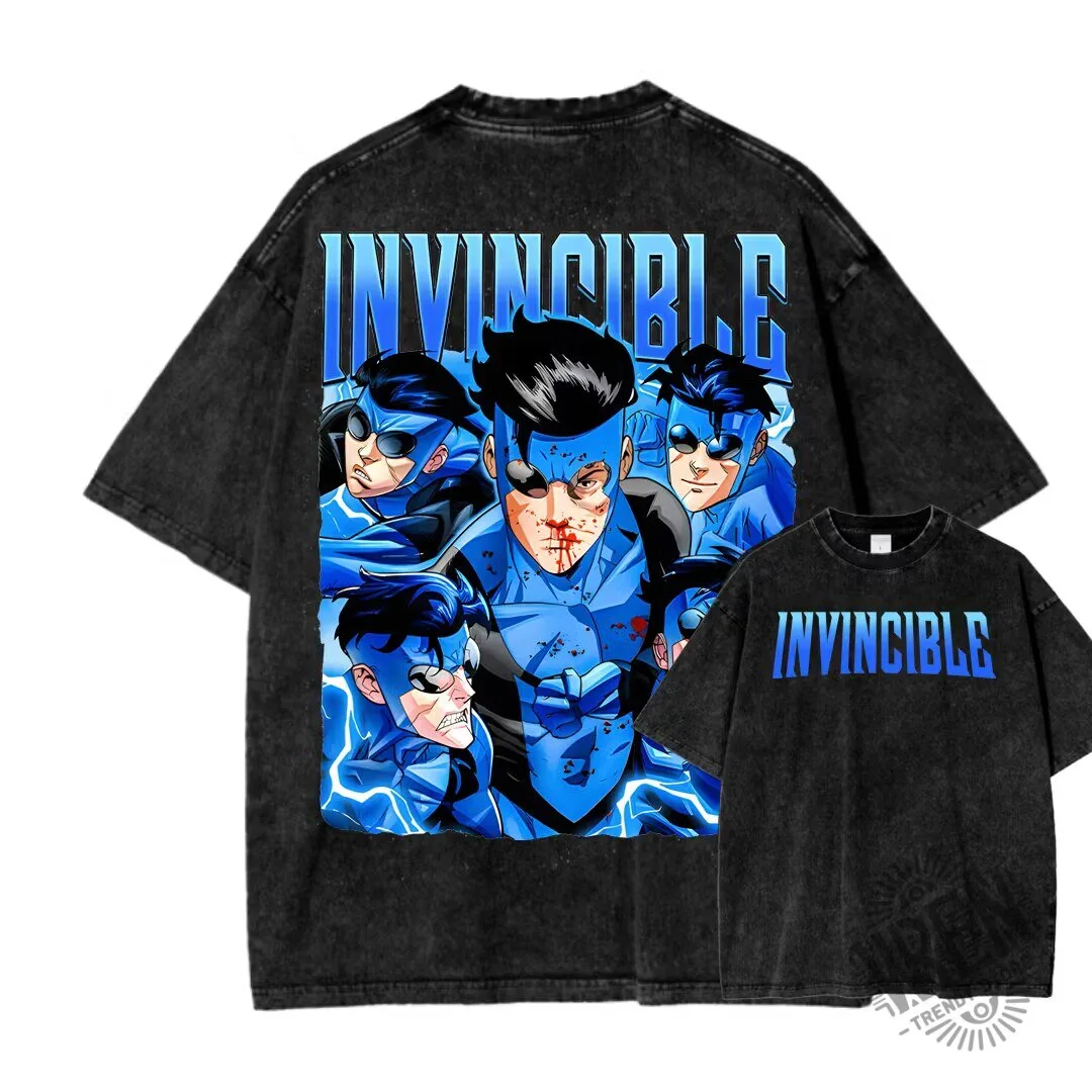 Invincible Omni-Man Mark Grayson Comic Book Washed T-Shirt 2 Invincible Omni-Man Mark Grayson Comic Book Washed T-Shirt