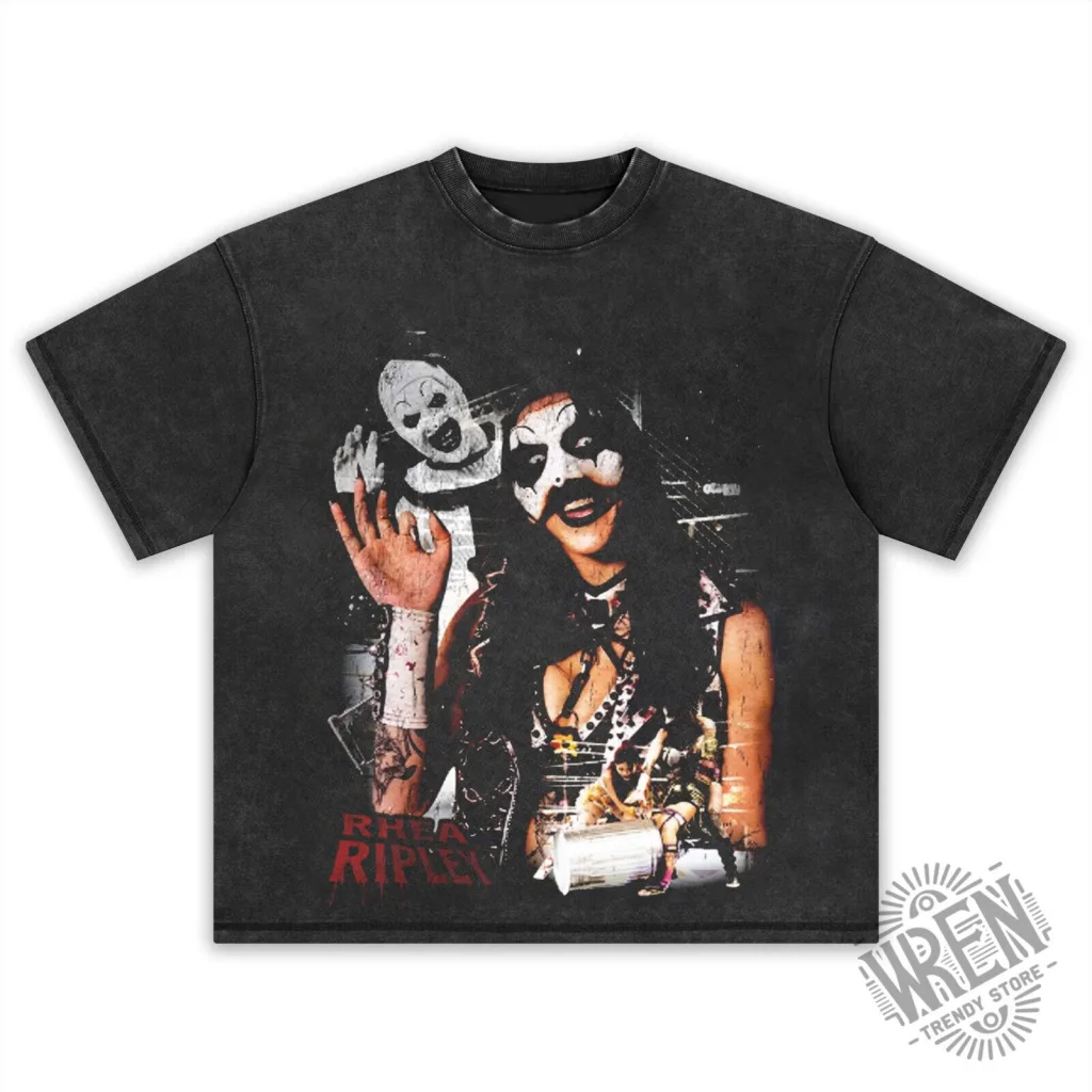 Rhea Ripley WWE Superstar Vintage Style Black Graphic T-Shirt Rhea Ripley WWE Superstar Vintage Style Black Graphic T-Shirt