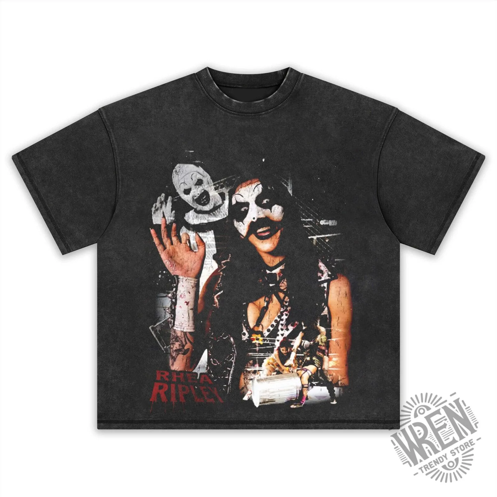 Rhea Ripley WWE Superstar Vintage Style Black Graphic T-Shirt 2 Rhea Ripley WWE Superstar Vintage Style Black Graphic T-Shirt