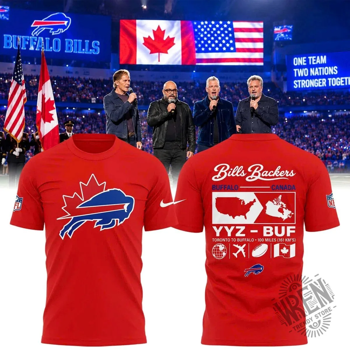 Buffalo Bills Canada Bills Backers Red Fan T-Shirt