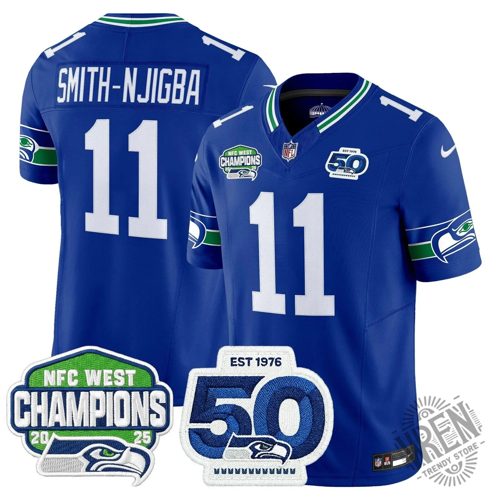 Seattle Seahawks 2025 NFC West Division Champions Sam Darnold Football Jersey 35 Seattle Seahawks 2025 NFC West Division Champions Sam Darnold Football Jersey