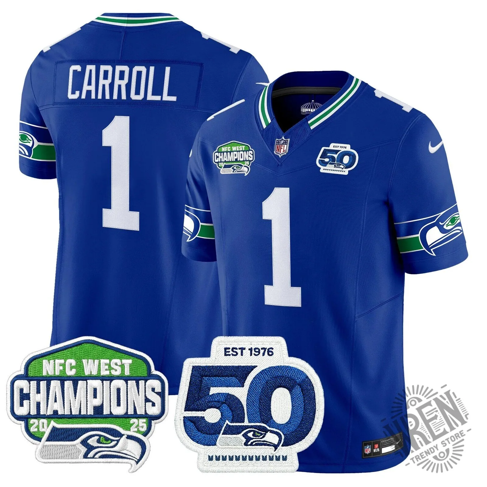 Seattle Seahawks 2025 NFC West Division Champions Sam Darnold Football Jersey 37 Seattle Seahawks 2025 NFC West Division Champions Sam Darnold Football Jersey