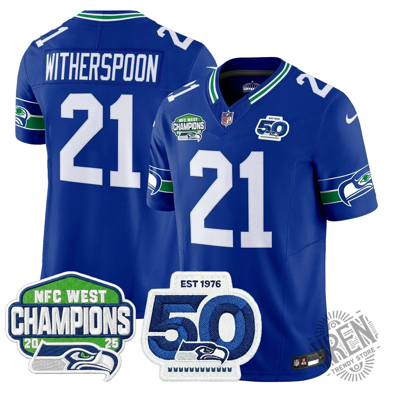 Seattle Seahawks 2025 NFC West Division Champions Sam Darnold Football Jersey 38 Seattle Seahawks 2025 NFC West Division Champions Sam Darnold Football Jersey