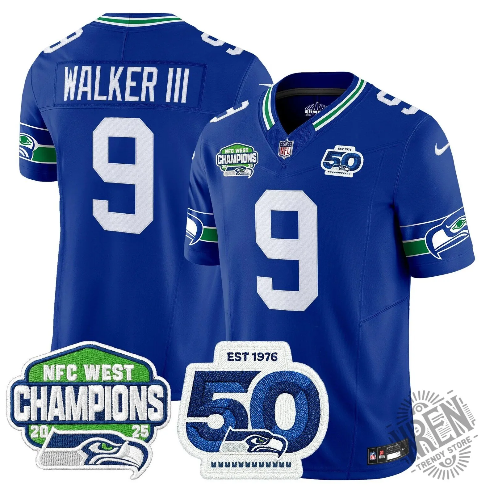 Seattle Seahawks 2025 NFC West Division Champions Sam Darnold Football Jersey 39 Seattle Seahawks 2025 NFC West Division Champions Sam Darnold Football Jersey