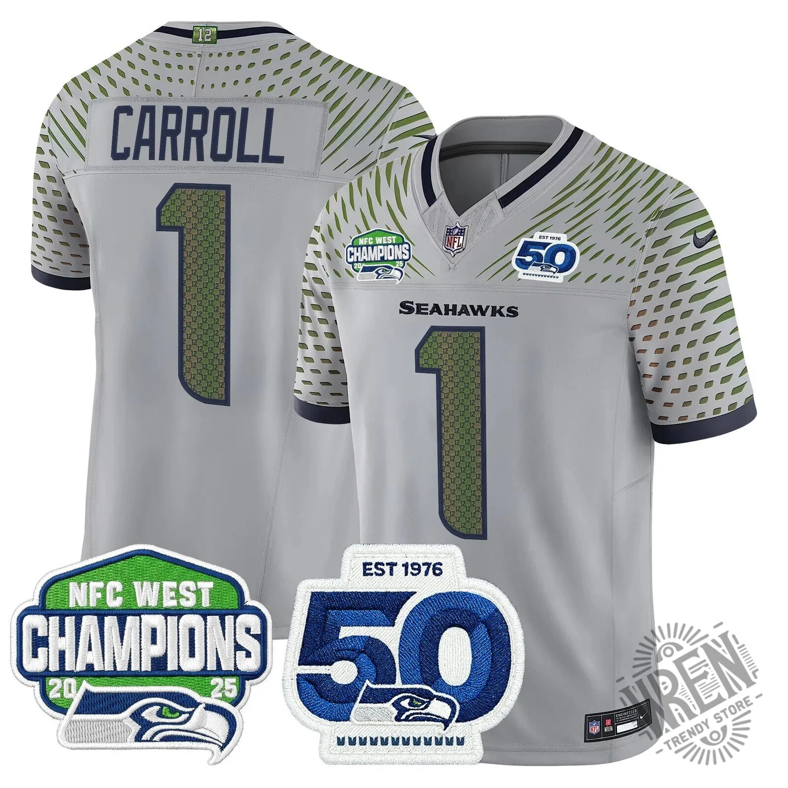 Seattle Seahawks 2025 NFC West Division Champions Sam Darnold Football Jersey 53 Seattle Seahawks 2025 NFC West Division Champions Sam Darnold Football Jersey