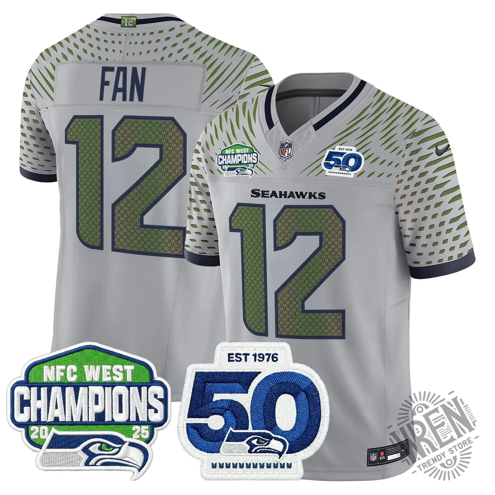 Seattle Seahawks 2025 NFC West Division Champions Sam Darnold Football Jersey 57 Seattle Seahawks 2025 NFC West Division Champions Sam Darnold Football Jersey