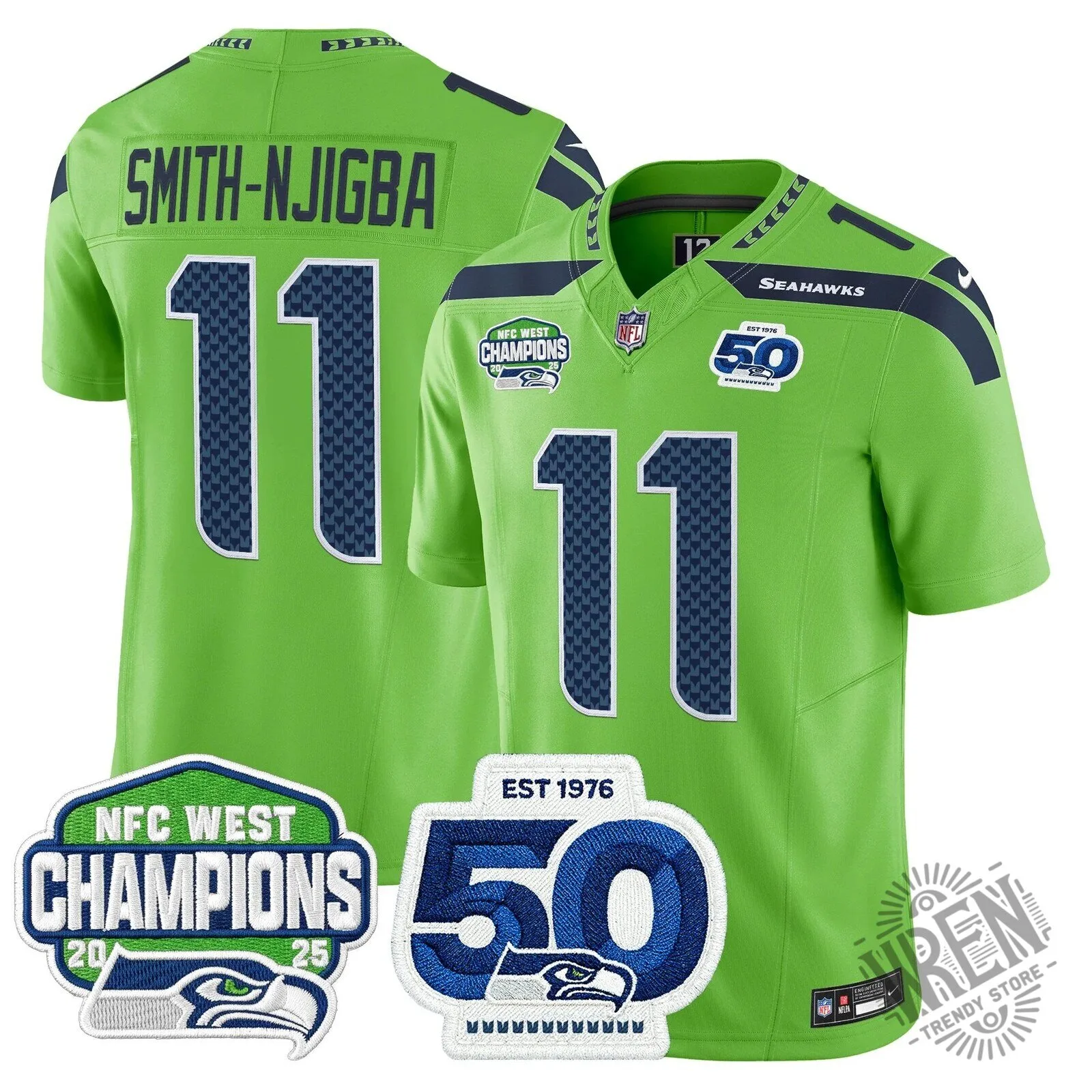 Seattle Seahawks 2025 NFC West Division Champions Sam Darnold Football Jersey 59 Seattle Seahawks 2025 NFC West Division Champions Sam Darnold Football Jersey