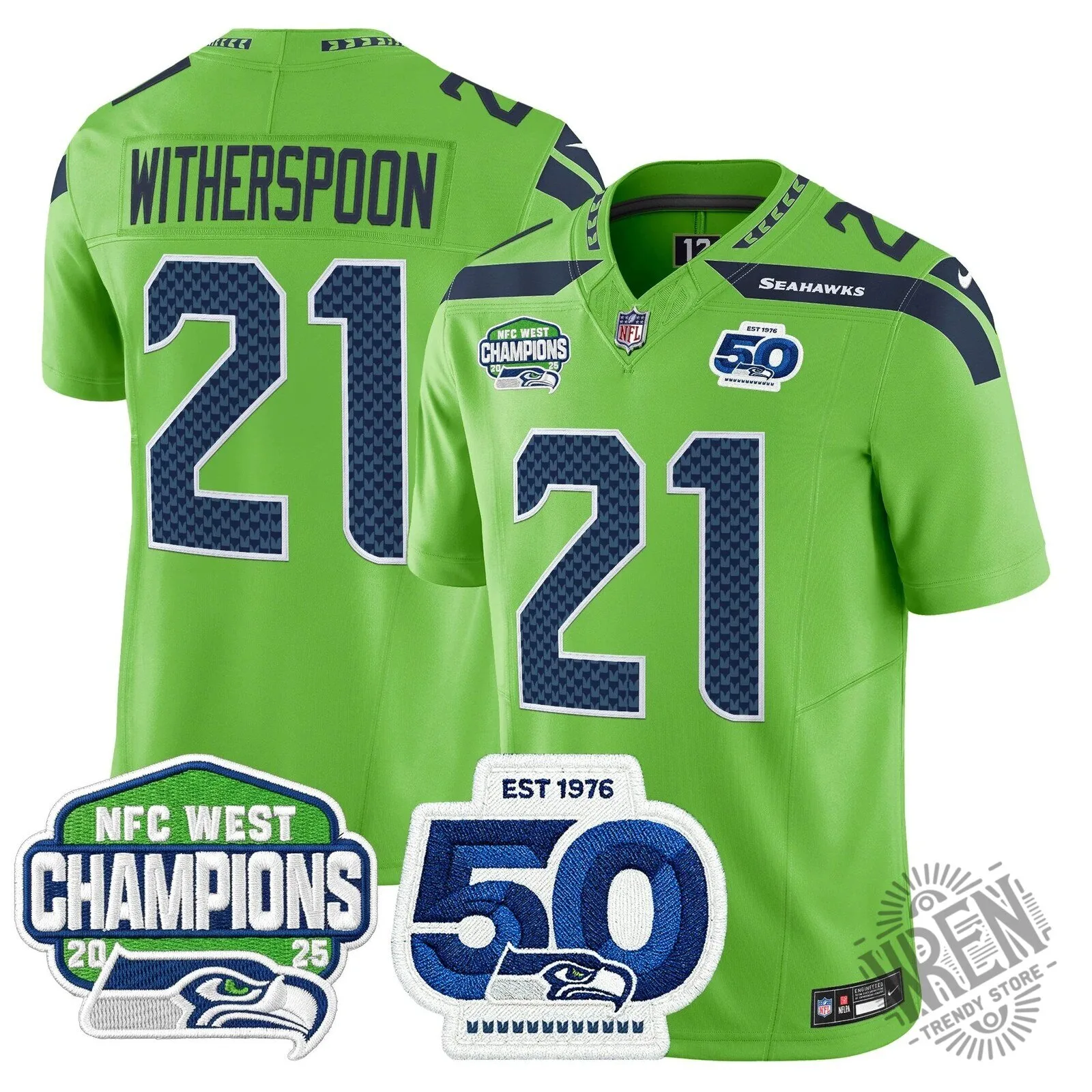 Seattle Seahawks 2025 NFC West Division Champions Sam Darnold Football Jersey 62 Seattle Seahawks 2025 NFC West Division Champions Sam Darnold Football Jersey