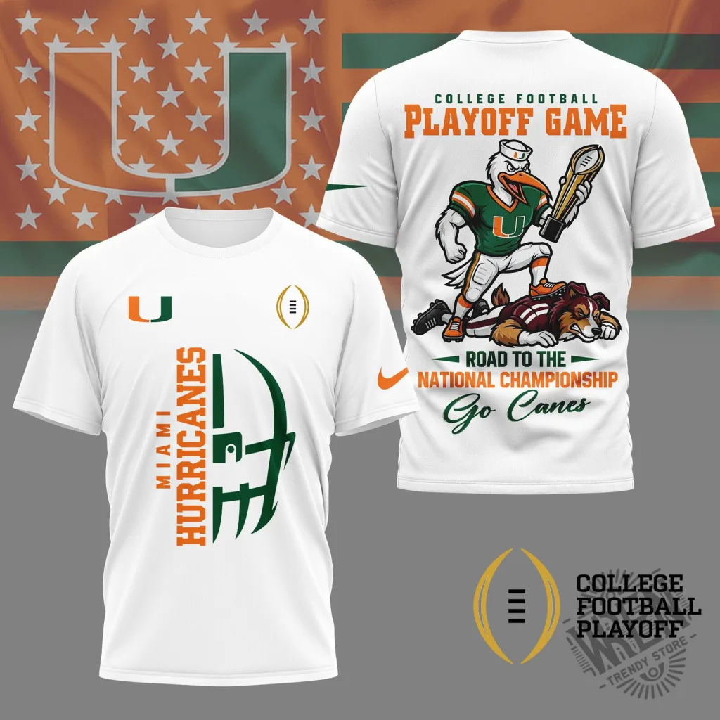 Miami Hurricanes Football College Playoff Game National Championship T-Shirt Miami Hurricanes Football College Playoff Game National Championship T-Shirt