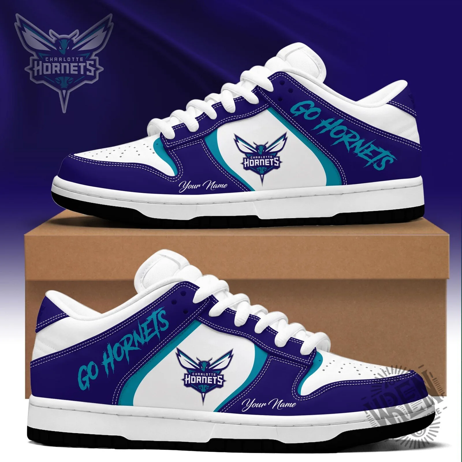 Charlotte Hornets NBA Basketball Team Sports Fan Shoes 2 Charlotte Hornets NBA Basketball Team Sports Fan Shoes