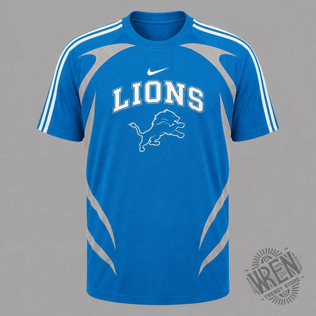 Detroit Lions Blue Nike Graphic T-Shirt Detroit Lions Blue Nike Graphic T-Shirt