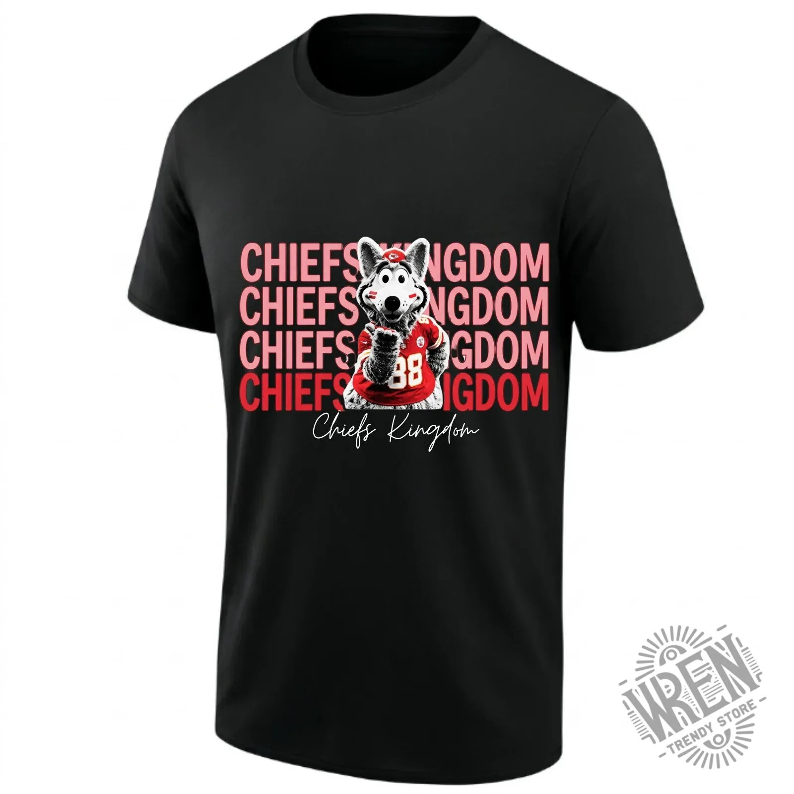 Kansas City Chiefs KC Wolf Mascot Kingdom Black T-Shirt 12 Kansas City Chiefs KC Wolf Mascot Kingdom Black T-Shirt