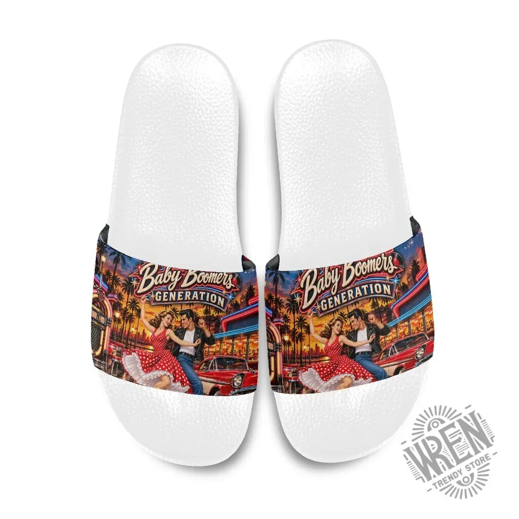 Baby Boomers Generation Vintage 1950s Retro Rock And Roll Nostalgia Slide Sandals 12 Baby Boomers Generation Vintage 1950s Retro Rock And Roll Nostalgia Slide Sandals