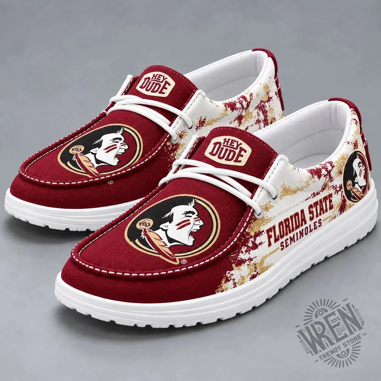 Florida State Seminoles Team Logo Slip-On Shoes for Men and Women 5 Florida State Seminoles Team Logo Slip-On Shoes for Men and Women