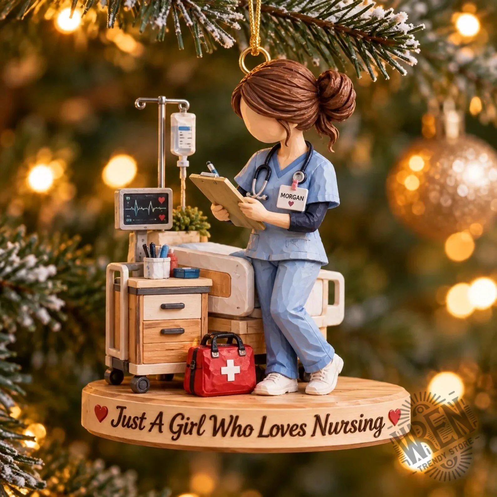 Personalized Nurse Christmas Ornament, Registered Nurse Graduation Gift