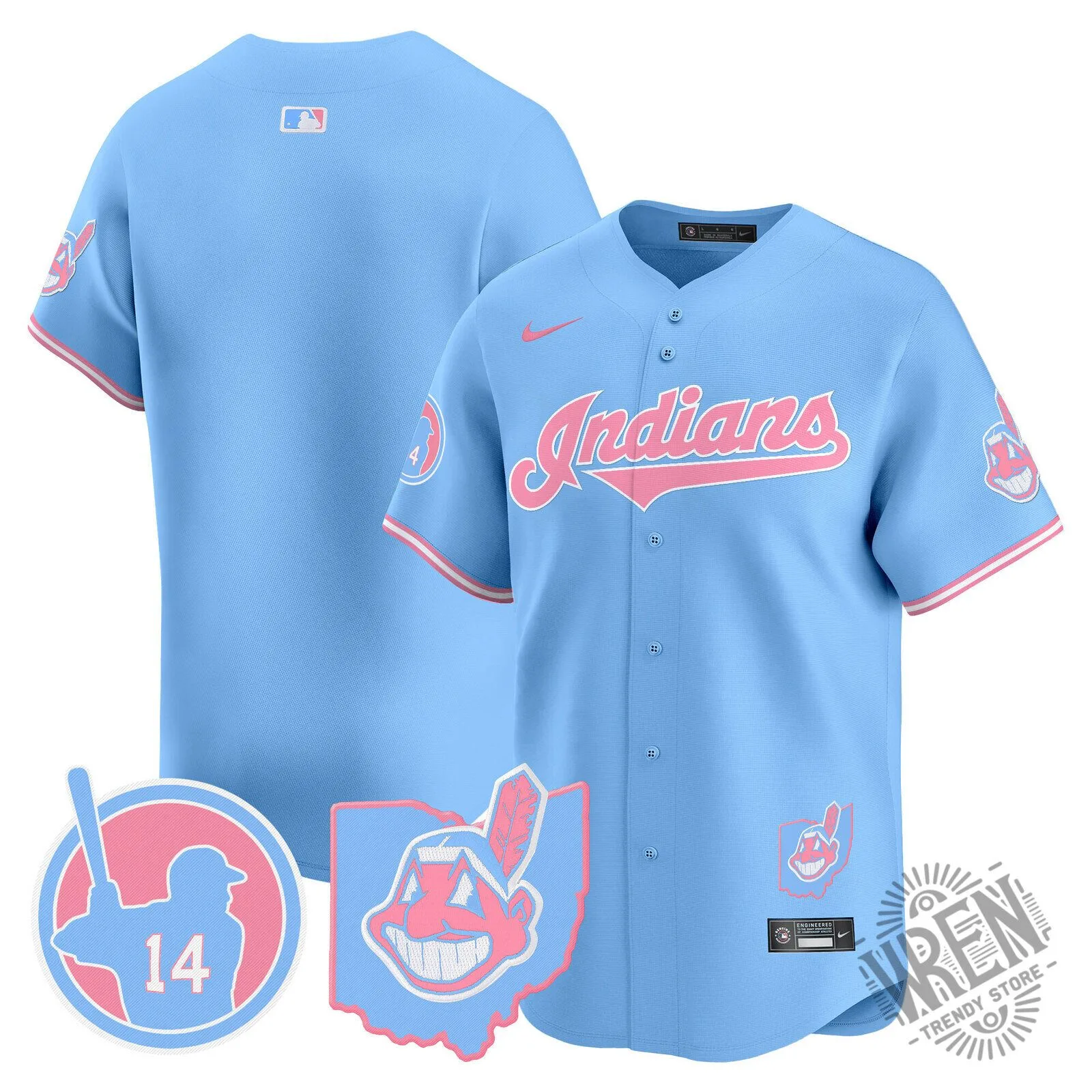 Cleveland Indians Jose Ramirez Bubblegum Pink Baseball Jersey 66 Cleveland Indians Jose Ramirez Bubblegum Pink Baseball Jersey