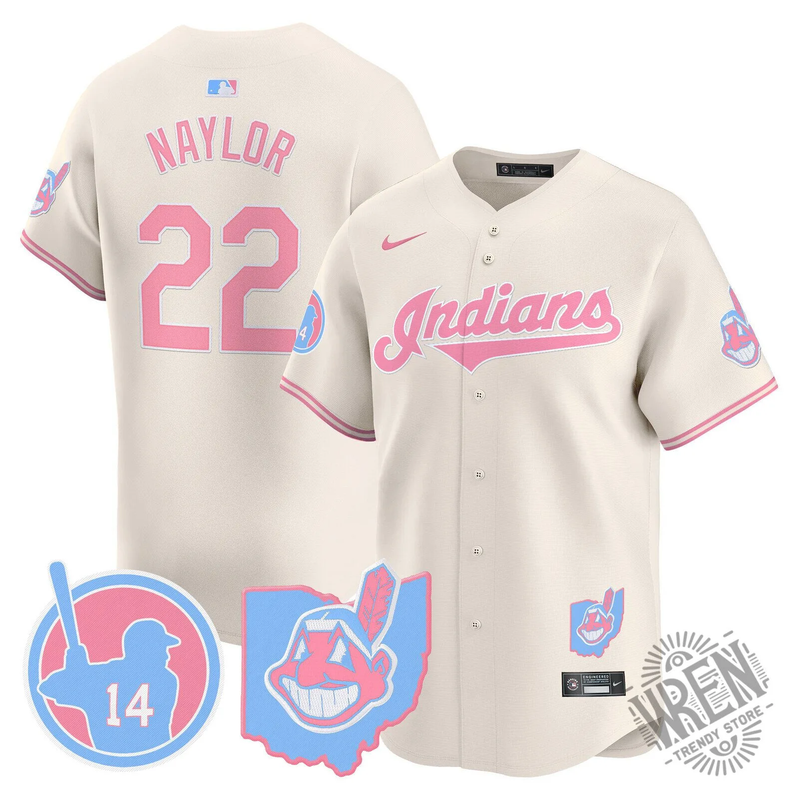 Cleveland Indians Jose Ramirez Bubblegum Pink Baseball Jersey 69 Cleveland Indians Jose Ramirez Bubblegum Pink Baseball Jersey