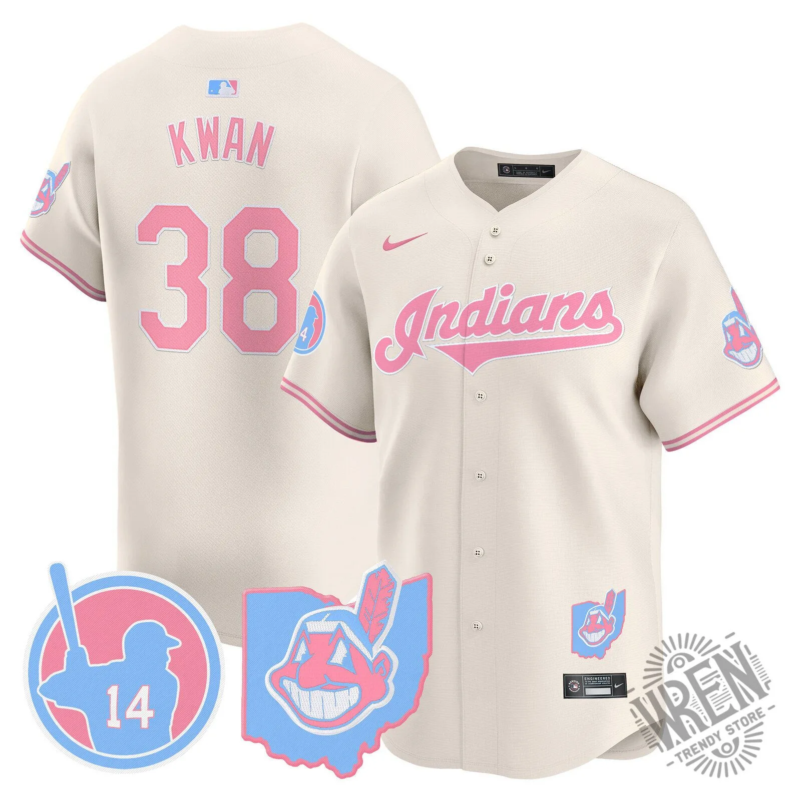 Cleveland Indians Jose Ramirez Bubblegum Pink Baseball Jersey 70 Cleveland Indians Jose Ramirez Bubblegum Pink Baseball Jersey
