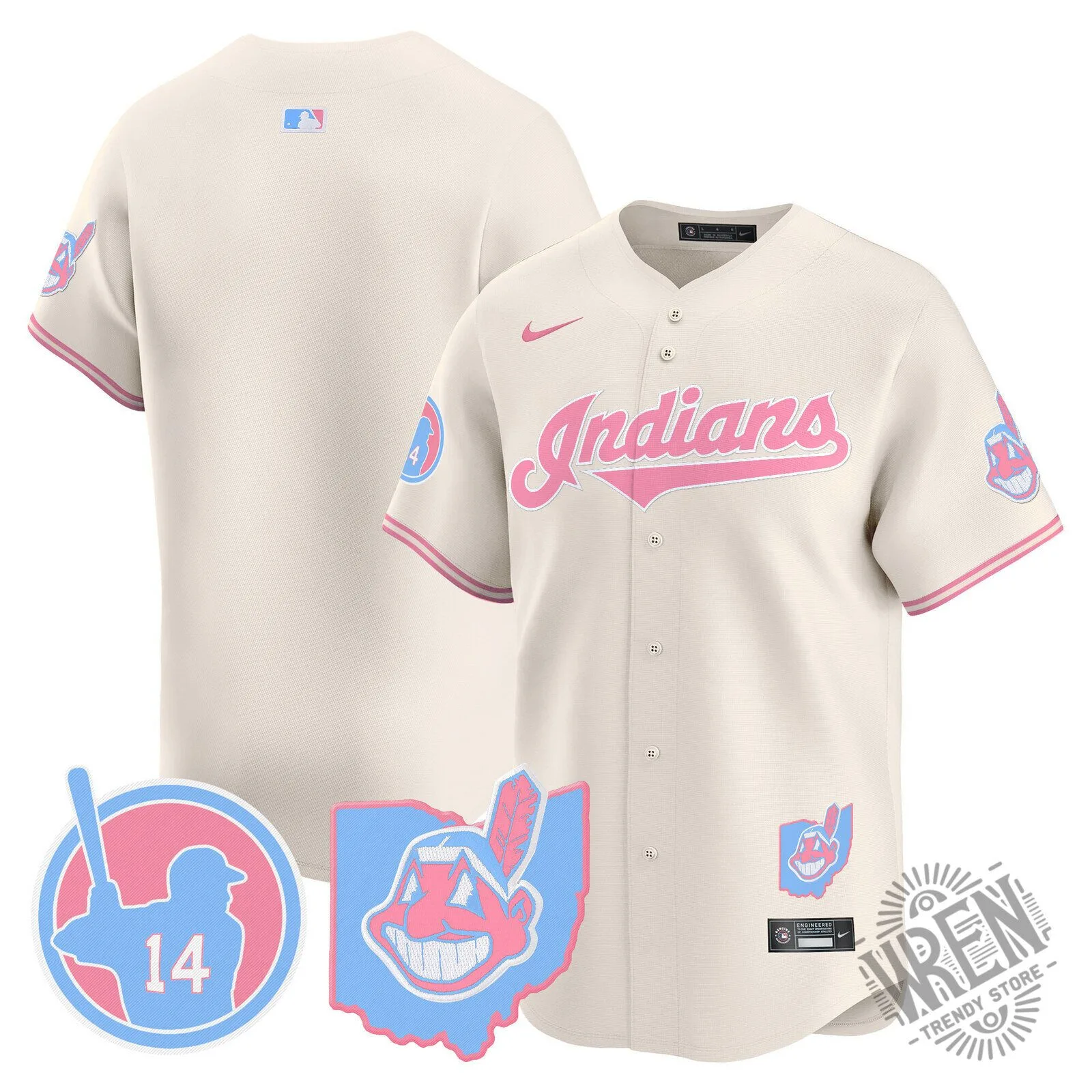 Cleveland Indians Jose Ramirez Bubblegum Pink Baseball Jersey 75 Cleveland Indians Jose Ramirez Bubblegum Pink Baseball Jersey