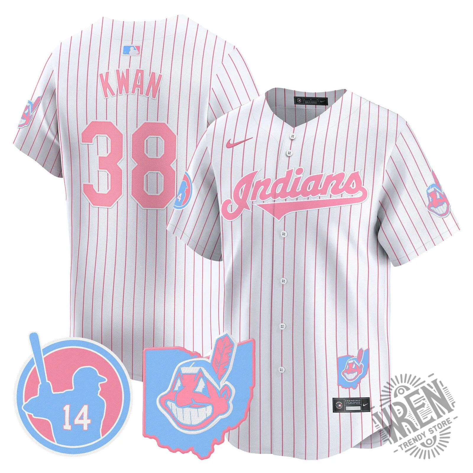 Cleveland Indians Jose Ramirez Bubblegum Pink Baseball Jersey 79 Cleveland Indians Jose Ramirez Bubblegum Pink Baseball Jersey