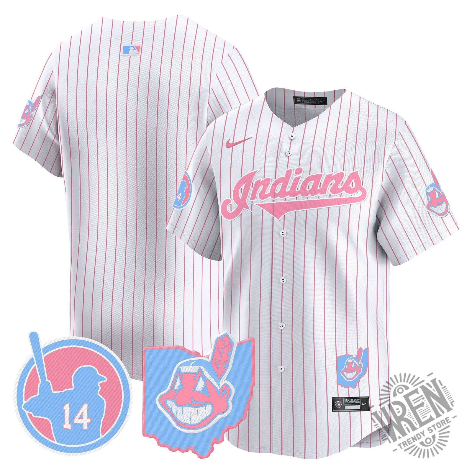 Cleveland Indians Jose Ramirez Bubblegum Pink Baseball Jersey 84 Cleveland Indians Jose Ramirez Bubblegum Pink Baseball Jersey
