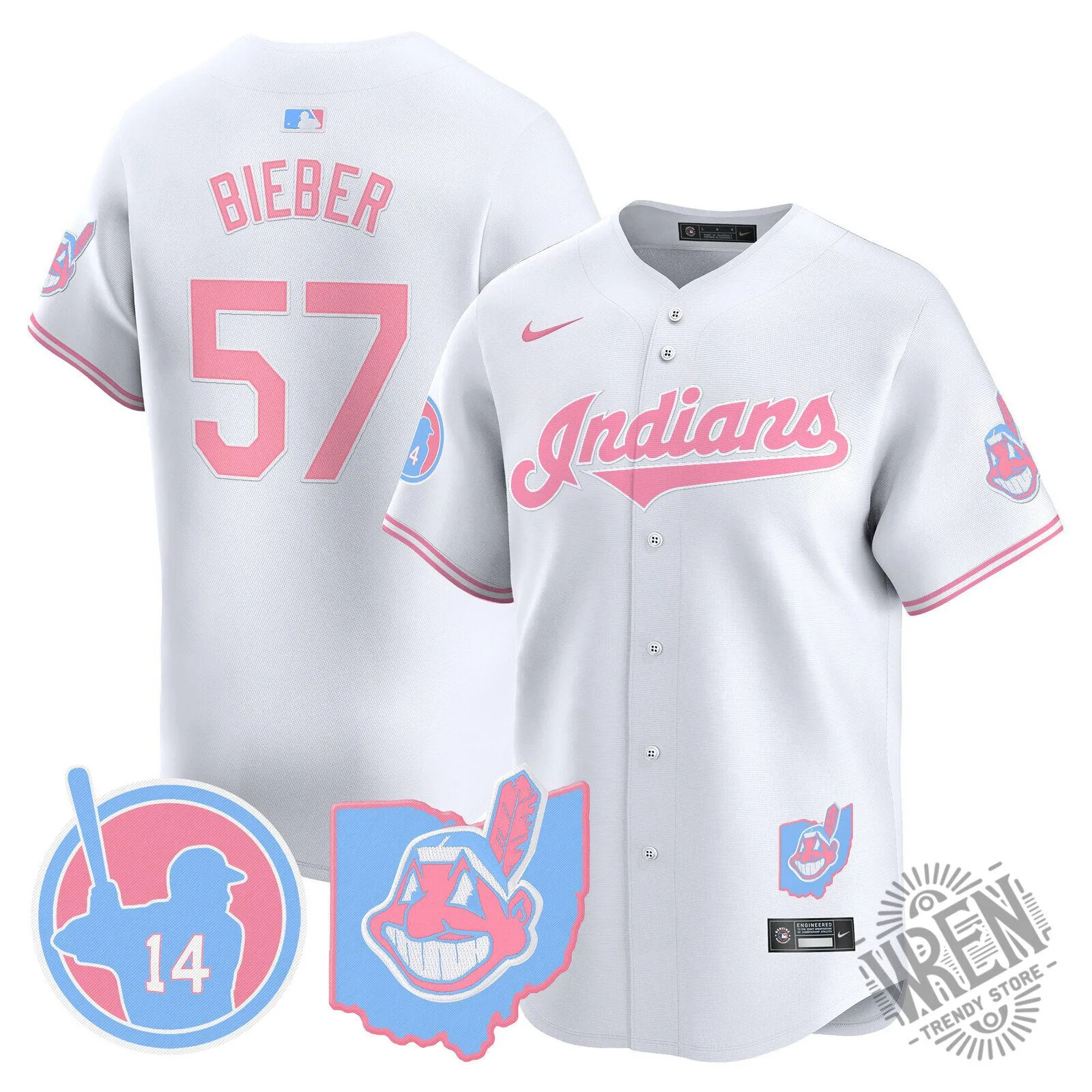 Cleveland Indians Jose Ramirez Bubblegum Pink Baseball Jersey 86 Cleveland Indians Jose Ramirez Bubblegum Pink Baseball Jersey