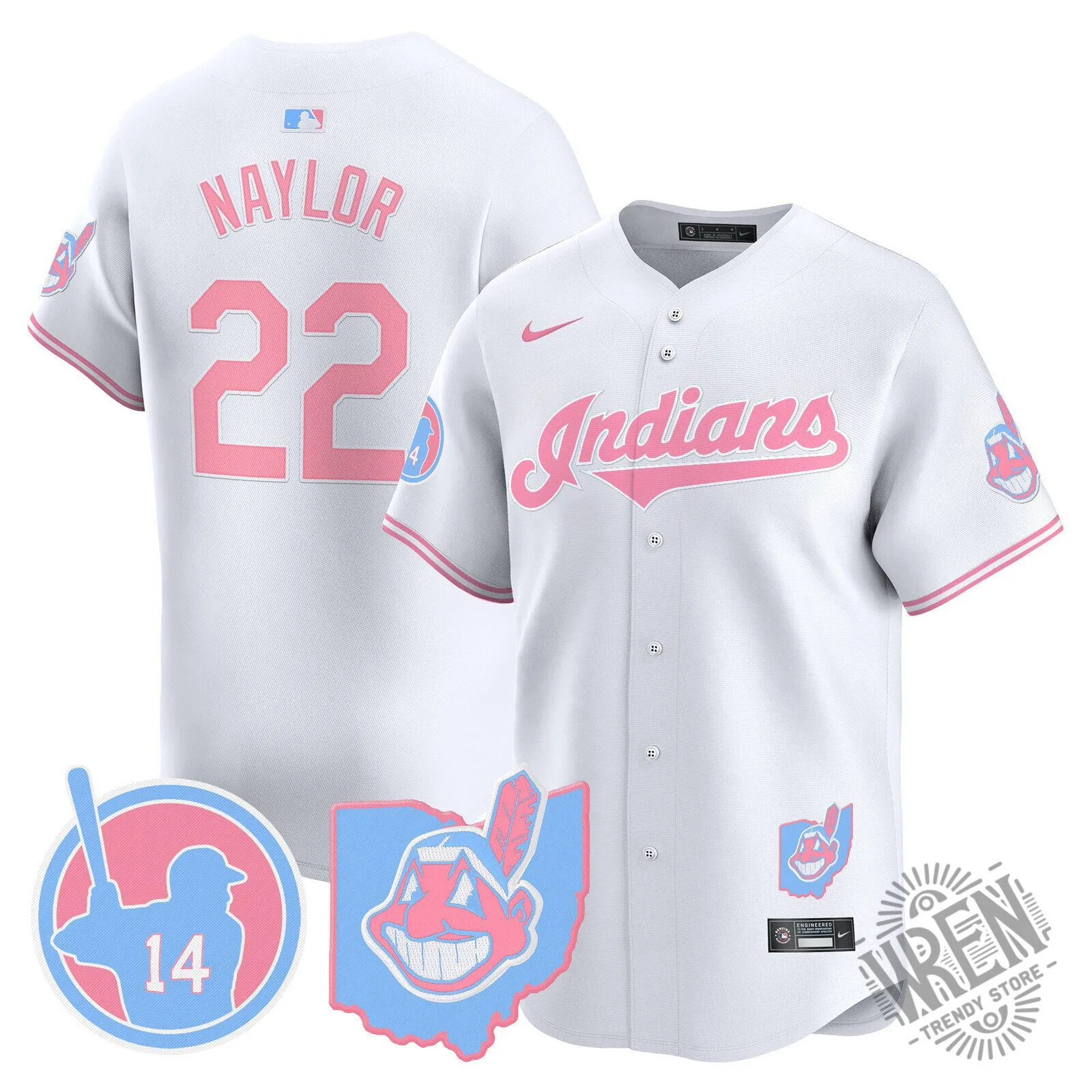 Cleveland Indians Jose Ramirez Bubblegum Pink Baseball Jersey 87 Cleveland Indians Jose Ramirez Bubblegum Pink Baseball Jersey