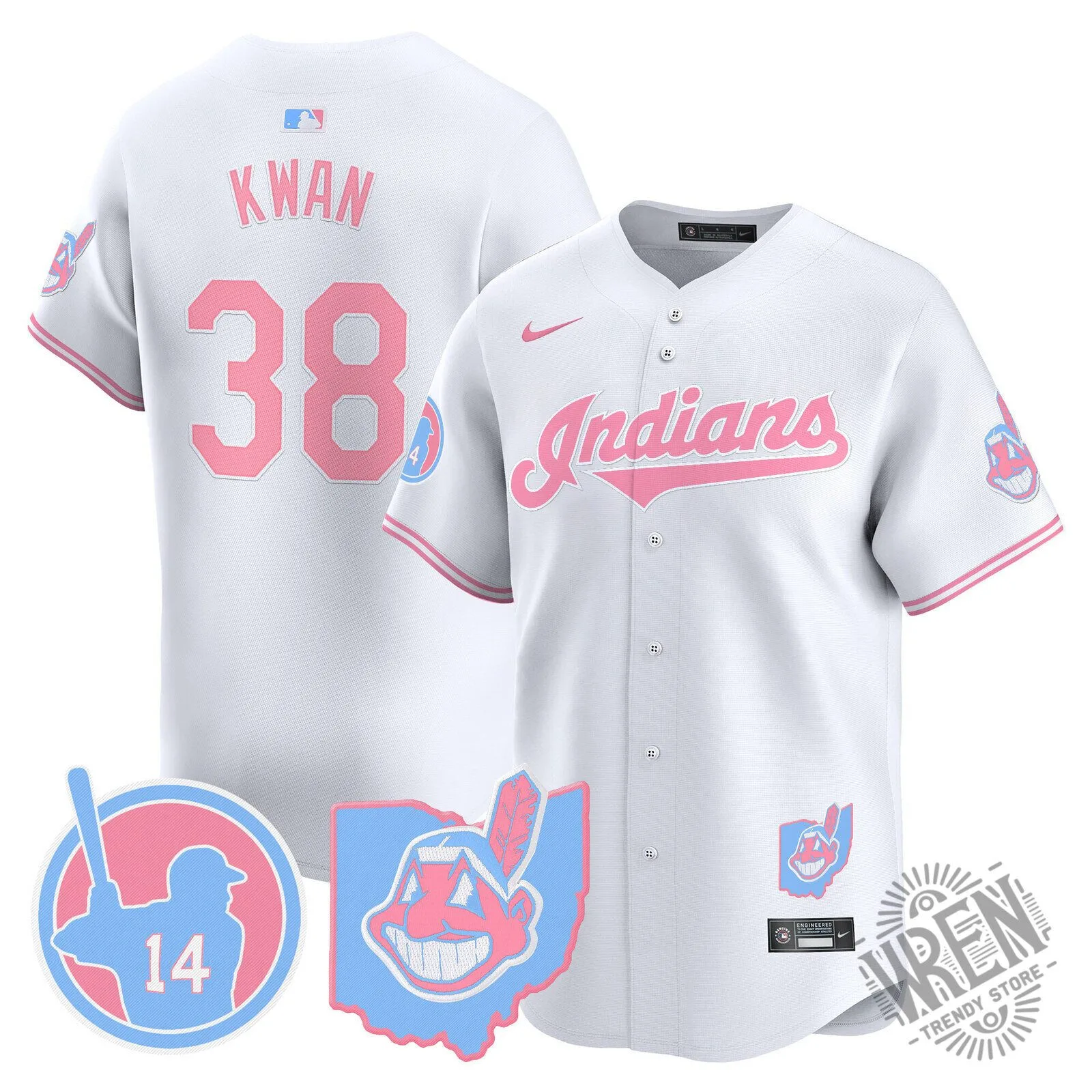 Cleveland Indians Jose Ramirez Bubblegum Pink Baseball Jersey 88 Cleveland Indians Jose Ramirez Bubblegum Pink Baseball Jersey