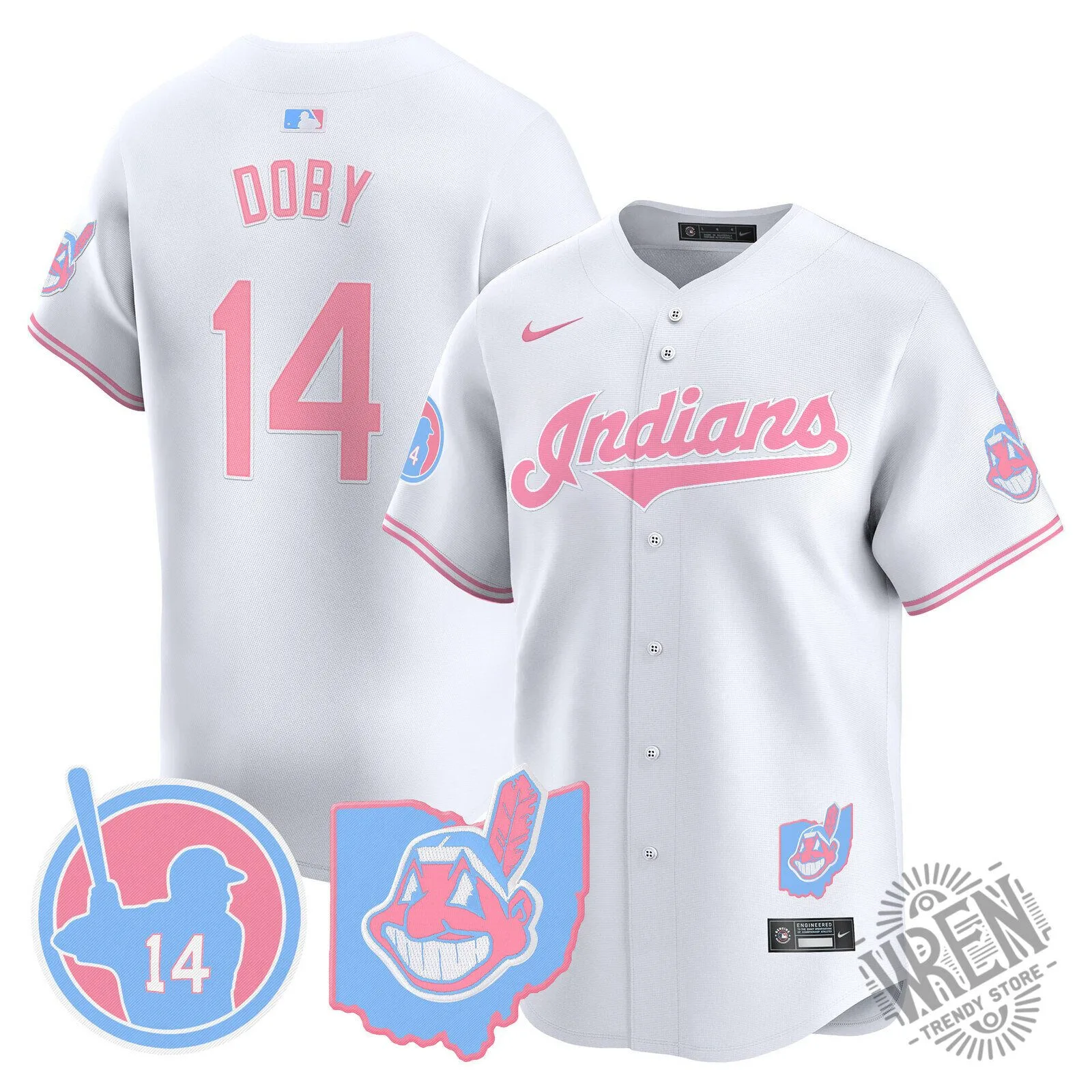 Cleveland Indians Jose Ramirez Bubblegum Pink Baseball Jersey 90 Cleveland Indians Jose Ramirez Bubblegum Pink Baseball Jersey