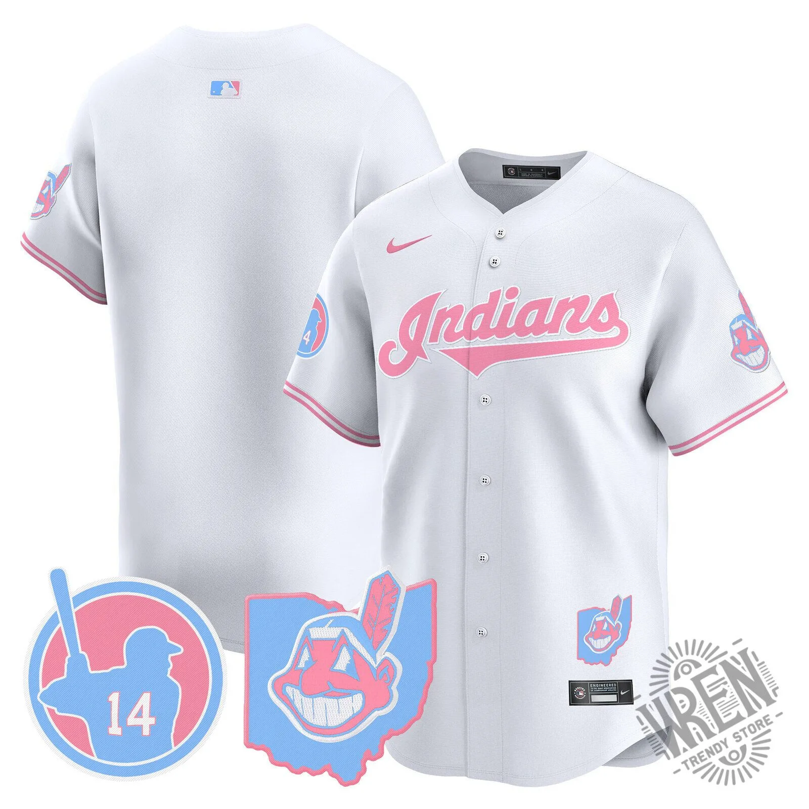 Cleveland Indians Jose Ramirez Bubblegum Pink Baseball Jersey 93 Cleveland Indians Jose Ramirez Bubblegum Pink Baseball Jersey