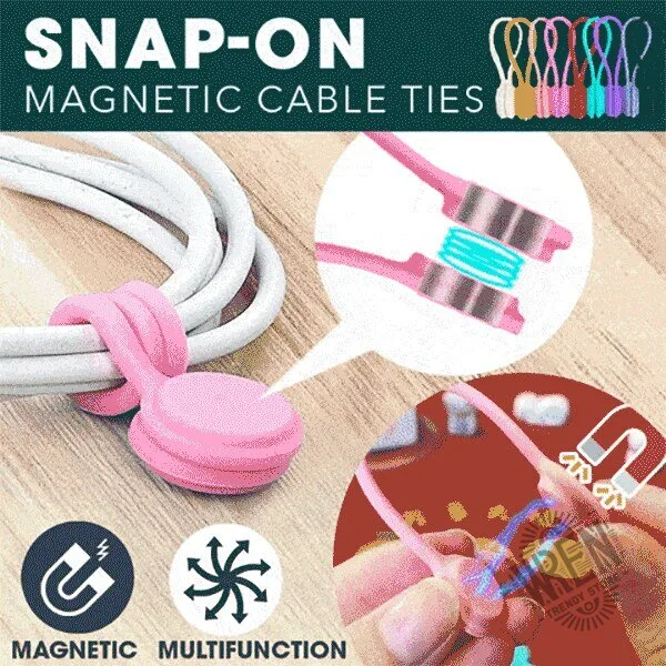 Magnetic Silicone Cable Ties for Cord Management and Organization
