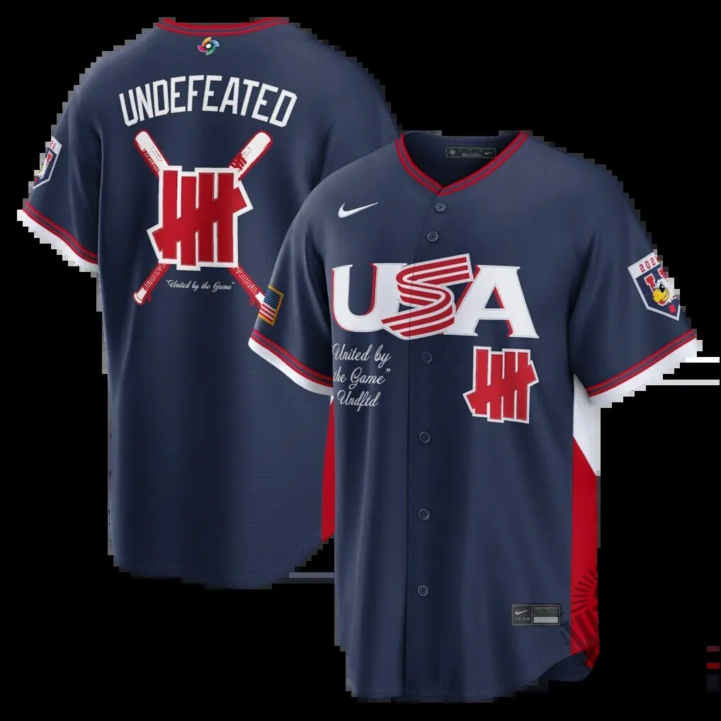 USA Baseball Undefeated World Baseball Classic Navy Blue Replica Jersey