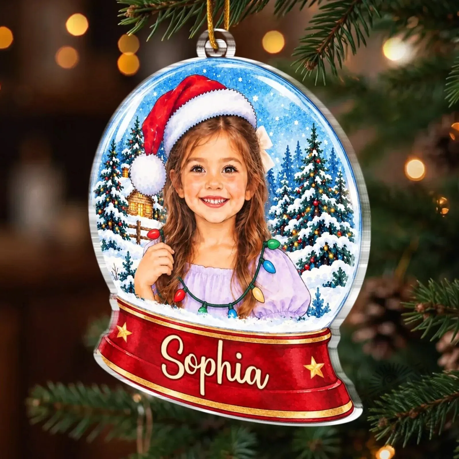 Personalized Snow Globe Christmas Tree Ornament Custom Photo Holiday Gift 10 Personalized Snow Globe Christmas Tree Ornament Custom Photo Holiday Gift