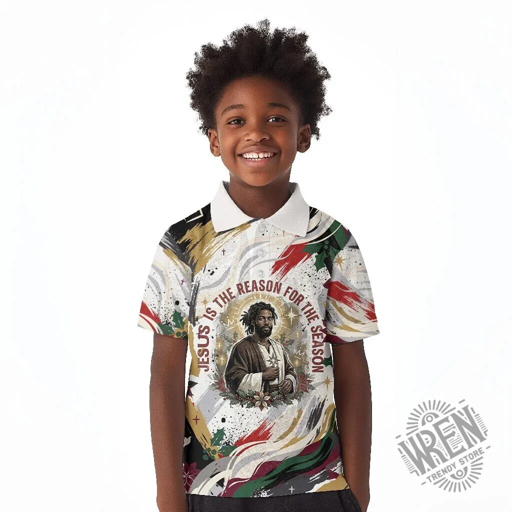Jesus Is The Reason For The Season Christian Religious Kids Polo Shirt