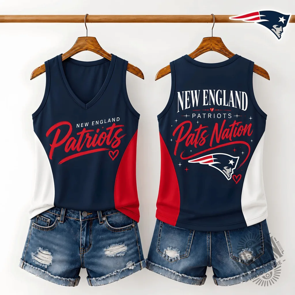 New England Patriots Women's V-Neck Tank Top - NFL Football Fan Apparel New England Patriots Women's V-Neck Tank Top - NFL Football Fan Apparel