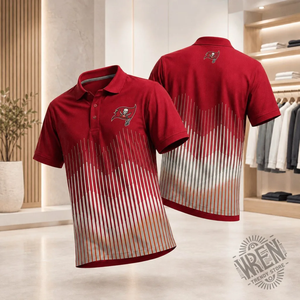 Tampa Bay Buccaneers NFL Dynamic Stripe Fan Polo Shirt Tampa Bay Buccaneers NFL Dynamic Stripe Fan Polo Shirt