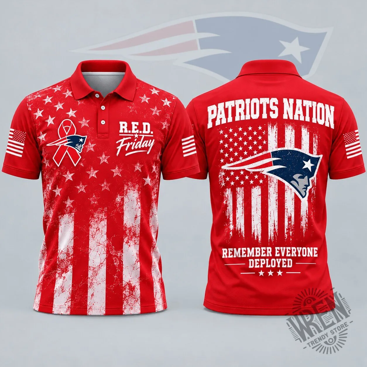 Remember Everyone Deployed Polo Shirt - R.E.D. Friday by New England Patriots