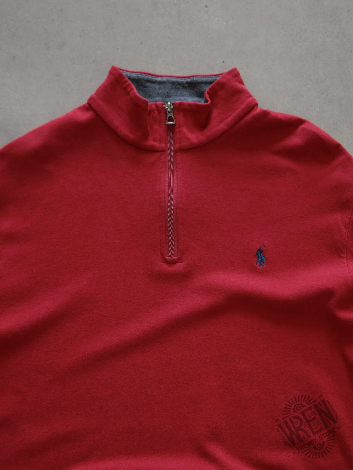 Red Polo Ralph Lauren Quarter Zip Long Sleeve Sweatshirt for Men 7 Red Polo Ralph Lauren Quarter Zip Long Sleeve Sweatshirt for Men